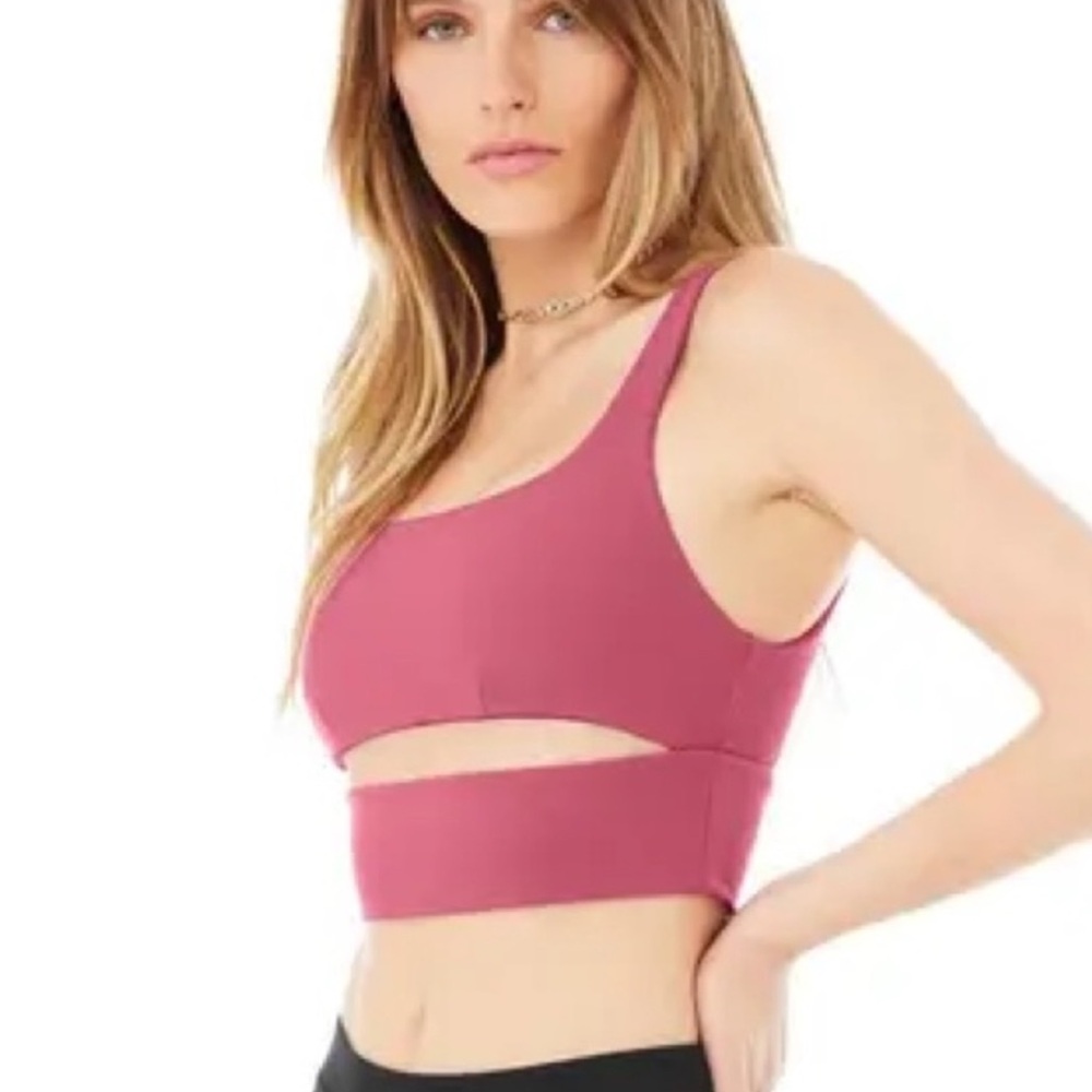 Like new! Alo raspberry split sports bra size L